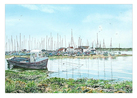 GREETING CARD: Mudeford Quay & Fishing Boat
